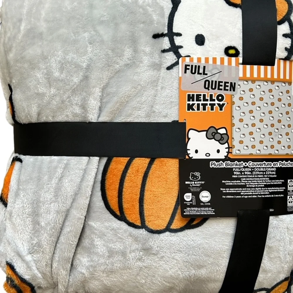 Hello Kitty Halloween Fall Pumpkins Blanket Throw